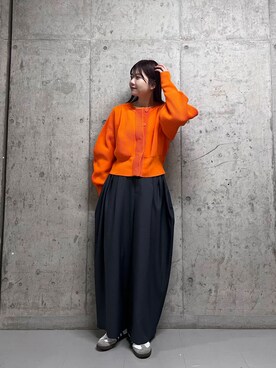 「KBF（ケイビーエフ）のWIDEワイドパンツ（その他パンツ）」を使った、yamakanaさん（レディース・163cm）の冬コーディネート