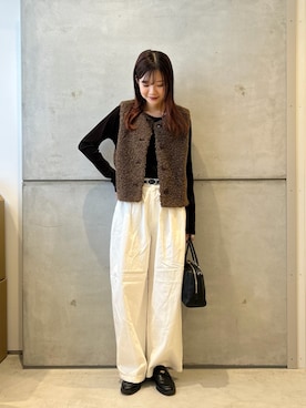 「ホワイトパンツ」｜yamakanaさん（レディース・163cm）の秋コーディネート