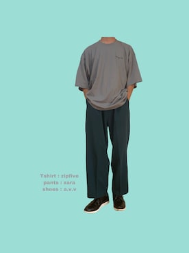 「zipfive」｜「アイテム（スラックス）」を使った、taitaiさん（メンズ・167cm）の夏コーディネート