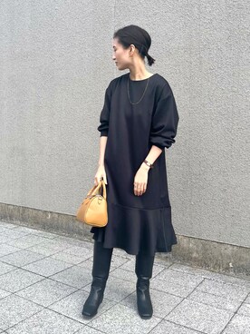「Te chichi TERRASSE（テチチテラス）のアイテム（ワンピース/ドレス）」を使った、fujiさん（レディース・162cm）の冬コーディネート
