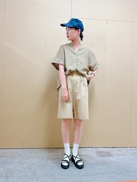 「ベージュコーデ」｜fujiさん（レディース・162cm）の夏コーディネート