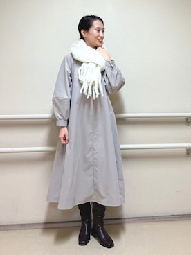 「Te chichi TERRASSE（テチチテラス）のアイテム（ワンピース/ドレス）」を使った、fujiさん（レディース・162cm）の冬コーディネート