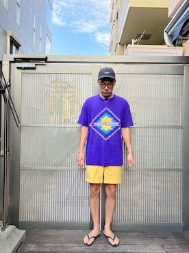 「アイテム（ビーチサンダル）」を使った、KOHさん（メンズ・174cm）の夏コーディネート