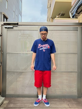 「VANS（バンズ）のアイテム（キャップ）」を使った、KOHさん（メンズ・174cm）の夏コーディネート