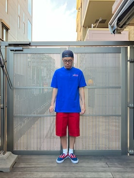 「Dickies（ディッキーズ）のアイテム」を使った、KOHさん（メンズ・174cm）の夏コーディネート