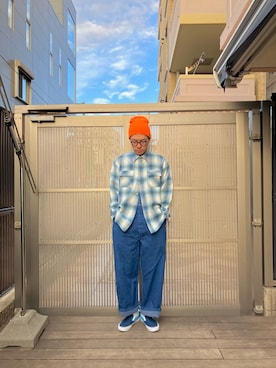 「アイテム（オールインワン・サロペット）」を使った、KOHさん（メンズ・174cm）の冬コーディネート