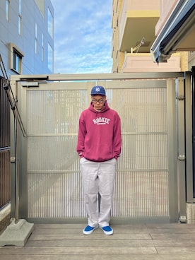 「アイテム（チノパンツ）」を使った、KOHさん（メンズ・174cm）の冬コーディネート