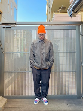 「HUF（ハフ）のアイテム（帽子）」を使った、KOHさん（メンズ・174cm）の春コーディネート