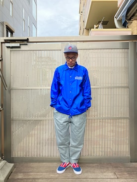 「アイテム（ナイロンジャケット）」を使った、KOHさん（メンズ・174cm）の冬コーディネート