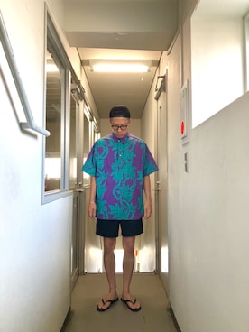 「アイテム（帽子）」を使った、KOHさん（メンズ・174cm）の夏コーディネート