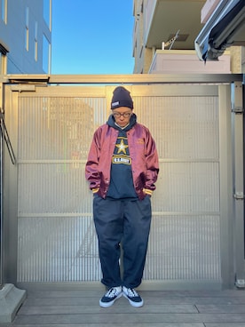 「POLeR（ポーラー）のアイテム」を使った、KOHさん（メンズ・174cm）の冬コーディネート