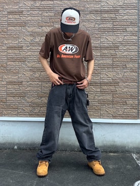 「アイテム（キャップ）」を使った、Kさん（メンズ・170cm・20代）の夏コーディネート