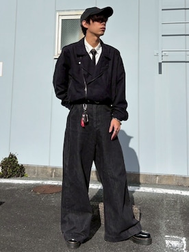 「アイテム（帽子）」を使った、Kさん（メンズ・170cm・20代）の冬コーディネート