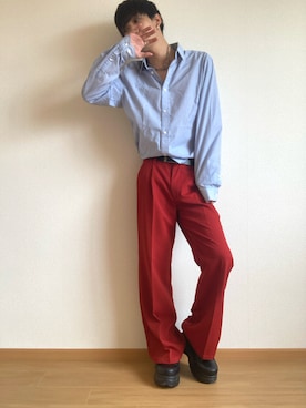 「MYne（マイン）のアイテム（アクセサリー）」を使った、Kさん（メンズ・170cm）の秋コーディネート