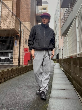 「KANGOL（カンゴール）のアイテム（ハンチング/ベレー帽）」を使った、Keishiさん（メンズ・173cm）の秋コーディネート