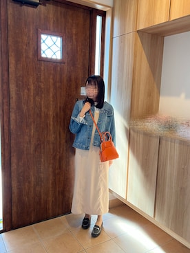 「DRESKIP（ドレスキップ）のアイテム（デニムジャケット）」を使った、@buru1113さん（レディース・159cm）の冬コーディネート