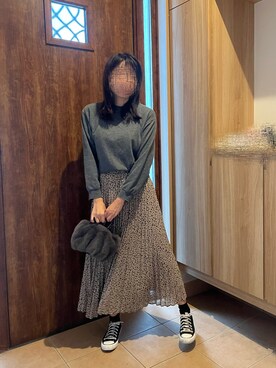 「AEON STYLE（イオンスタイル）のアイテム（トップス）」を使った、@buru1113さん（レディース・159cm）の秋コーディネート