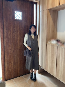 「DRESKIP（ドレスキップ）のアイテム（ワンピース/ドレス）」を使った、@buru1113さん（レディース・159cm）の冬コーディネート