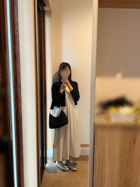 「UNIQLO（ユニクロ）のアイテム（ワンピース、ホワイト系）」を使った、@buru1113さん（レディース・158cm）の夏コーディネート