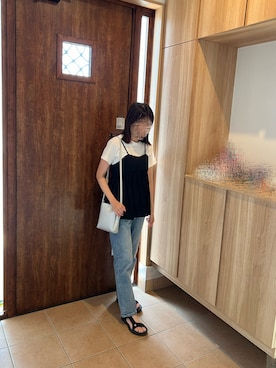 「Honeys（ハニーズ）のアイテム（ショルダーバッグ）」を使った、@buru1113さん（レディース・159cm）の夏コーディネート