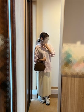 「LOWRYS FARM（ローリーズファーム）のカットリブタイトスカート　103920（スカート、ホワイト系）」を使った、@buru1113さん（レディース・158cm）の春コーディネート