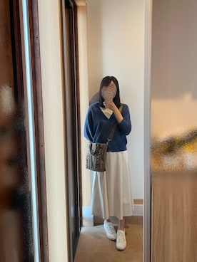 「SHOO・LA・RUE（シューラルー）の【2WAY】キャンバスフリルトートバッグ（トートバッグ、グレー系）」を使った、@buru1113さん（レディース・158cm）の夏コーディネート