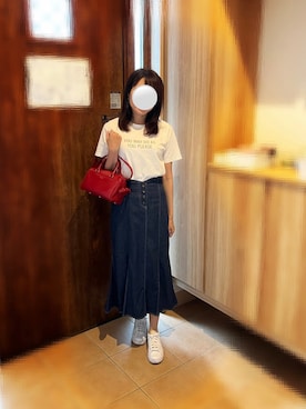 「Yves Saint Laurent（イヴサンローラン）のアイテム（バッグ）」を使った、@buru1113さん（レディース・159cm）の夏コーディネート