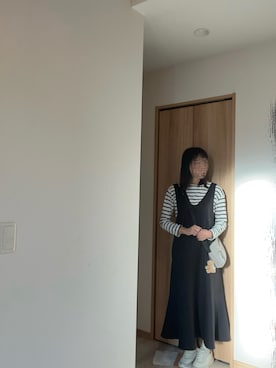 「アイテム（ジャンパースカート）」を使った、@buru1113さん（レディース・158cm）の秋コーディネート