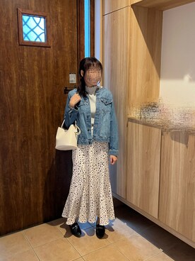 「DRESKIP（ドレスキップ）のアイテム（デニムジャケット）」を使った、@buru1113さん（レディース・159cm）の春コーディネート