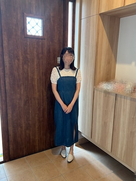 「Honeys（ハニーズ）のアイテム（ジャンパースカート）」を使った、@buru1113さん（レディース・159cm）の春コーディネート