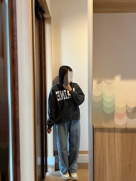 「Green　Parks（グリーンパークス）のアイテム（デニムパンツ、ブルー系）」を使った、@buru1113さん（レディース・158cm）の春コーディネート