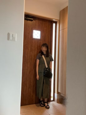 「アイテム（ワンピース/ドレス、グリーン系）」を使った、@buru1113さん（レディース・158cm）の夏コーディネート
