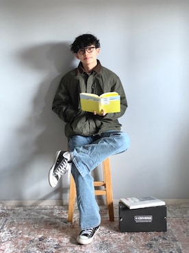 「デニムっていいよね」｜「アイテム（ジャケット/アウター）」を使った、ゆうたさん（メンズ・171cm）の冬コーディネート