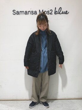 「Samansa Mos2 blue（サマンサモスモスブルー）のアイテム（その他アウター）」を使った、kanakoさん（レディース・159cm）の冬コーディネート