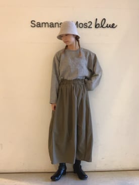 「Samansa Mos2 blue（サマンサモスモスブルー）のアイテム（帽子）」を使った、kanakoさん（レディース・159cm）の秋コーディネート