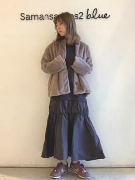 「秋冬」｜「アイテム（ノーカラージャケット）」を使った、kanakoさん（レディース・159cm）の秋コーディネート