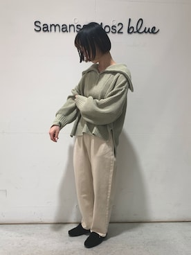 「Samansa Mos2 blue（サマンサモスモスブルー）のアイテム（モカシン/デッキシューズ）」を使った、kanakoさん（レディース・158cm）の秋コーディネート