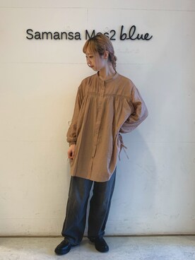 「Samansa Mos2 blue（サマンサモスモスブルー）のアイテム（トップス、オレンジ系）」を使った、kanakoさん（レディース・159cm）の秋コーディネート