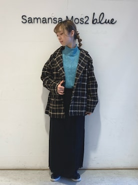 「Samansa Mos2 blue（サマンサモスモスブルー）のアイテム（その他アウター）」を使った、kanakoさん（レディース・159cm）の秋コーディネート