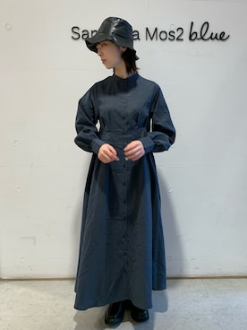「Samansa Mos2 blue（サマンサモスモスブルー）のアイテム（シャツワンピース）」を使った、kanakoさん（レディース・158cm）の秋コーディネート