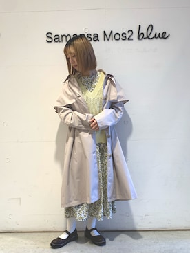 「ehka sopo（エヘカソポ）のアイテム（ステンカラーコート）」を使った、kanakoさん（レディース・158cm）の春コーディネート