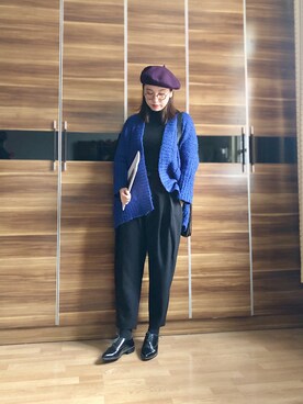 「通勤穿搭」｜「アイテム（アンサンブル）」を使った、尼可Nikooさん（レディース・160cm）の秋コーディネート