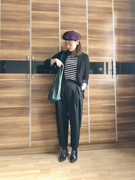 「BLACK BY MOUSSY（ブラックバイマウジー）のアイテム（ジャケット/アウター）」を使った、尼可Nikooさん（レディース・160cm）の秋コーディネート