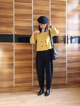 「MOUSSY（マウジー）のアイテム（テーラードジャケット）」を使った、尼可Nikooさん（レディース・160cm）の秋コーディネート