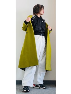 「アイテム（ジャージ）」を使った、takkeさん（メンズ・154cm）の冬コーディネート