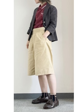 「アイテム（レインシューズ）」を使った、takkeさん（メンズ・154cm）の秋コーディネート