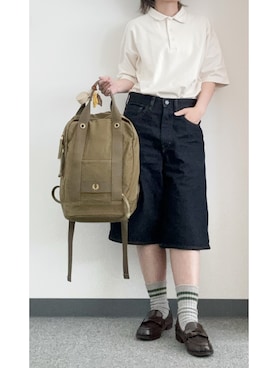 「アイテム（レインシューズ、ブラウン系）」を使った、takkeさん（メンズ・154cm）の秋コーディネート