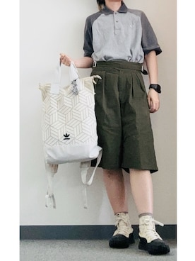 「フレッドペリー」｜takkeさん（メンズ・154cm）の夏コーディネート