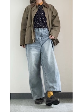 「アイテム（レインシューズ）」を使った、takkeさん（メンズ・154cm）の秋コーディネート