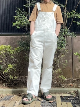 「GU（ジーユー）のアイテム（オールインワン・サロペット）」を使った、takkeさん（メンズ・154cm）の夏コーディネート
